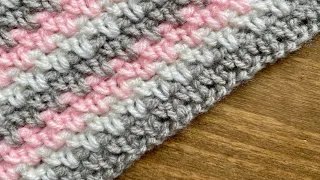 How to- Crochet Simple Moss/Linen/ Granite stitch / easy baby blanket