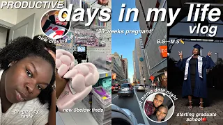 vlog: productive days in my life🌷| 3rd trimester is GHETTO, mocktail recipe, date night, etc