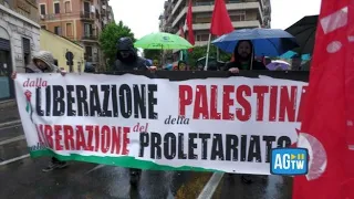 Primo Maggio, manifestazione per la pace e per la Palestina a Roma