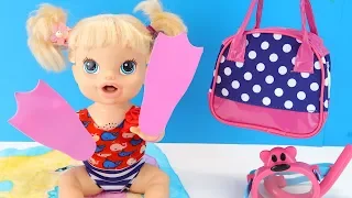 НЮША ЛЕТИТ НА МОРЕ #Кукла Беби Элайв Играет #Какмама Игрушки Для детей