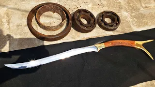 Metalworking-Forging Sword from rusty bearing