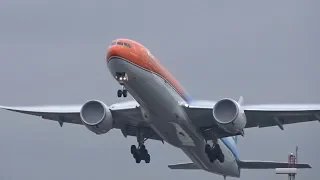 PURE HEAVY Take Offs Amsterdam Schiphol Airport B747, B777, B767, A330