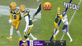 Jaire Alexander vs Justin Jefferson Got HEATED 👀... WRvsDB Matchup | Packers vs Vikings Highlights