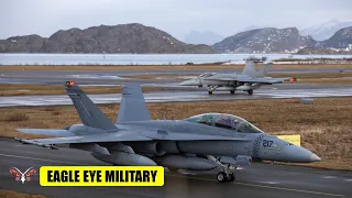 US Marine Corps F/A-18 Hornets Arrive In Norway