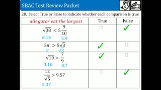 SBAC Test Review Packet pg 10 and 11