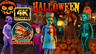 HALLOWEEN VILLAGE 4K 60 FPS: 1 Hour Spooky Video Screensaver with Music