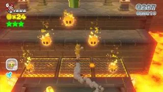 Super Mario 3D World (Wii U) - Lava Rock Lair (Green Stars, Stamp)