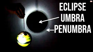 What is Umbra and Penumbra shadows in an Eclipse Science Experiment