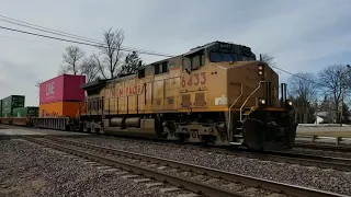 U.P. AND METRA TRAINS AT LA FOX,IL