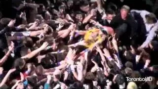 Lady Gaga crowd surfing while performing Alejandro live in Toronto  Monster Ball  March 3rd 2011