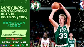 #larrybird #goat #like #subscribe Larry Bird: 47Pts/12Rbs/2Asts Vs Pistons (1985) REACTION VIDEO!