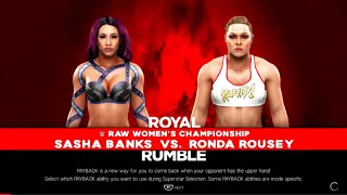 WWE Royal Rumble 2019 Ronda Rousey vs Sasha Banks For The WWE Raw Womens Championship