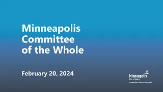 February 20, 2024 Committee of the Whole