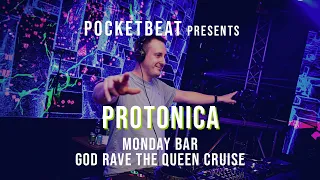 Psytrance mix by Protonica @ Monday Bar God Rave The Queen Cruise [HQ video & audio]