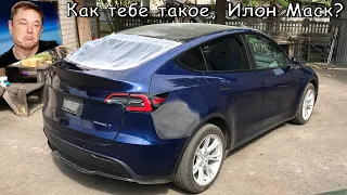 Кузовной ремонт и ПОКРАСКА TESLA Model Y в ГАРАЖЕ