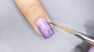 Abstract nail design with wet gel polishes / Абстрактный дизайн ногтей по-мокрому