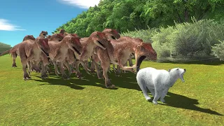 [ Dangerous Forest ] Run Away from Allosaurus - Animal Revolt Battle Simulator