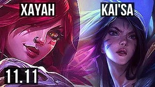 XAYAH & Rakan vs KAI'SA & Alistar (ADC) | 9/0/9, 66% winrate, Rank 7 Xayah | EUW Challenger | v11.11