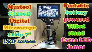 Mustool G1200D Digital Microscope 12Mp 7' LCD with anti glare LED light