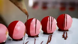 Chef Luis Amado - BonBon -Yogurt-Raspberry Half and Half Spheres