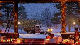 Christmas Snow Ambience ⛄ - The Tree has arrived, let's Decorate the House  - Gentle Snowfall Sound