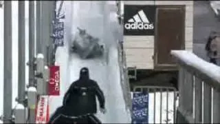 Horrible Brazillian bobsled crash - 2011 Winterberg WC