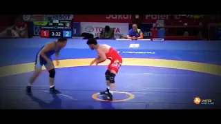 HassanYAZDANI Asian Games Wrestling Highlights 2018