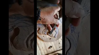 #shortvideo | wood carving lion face