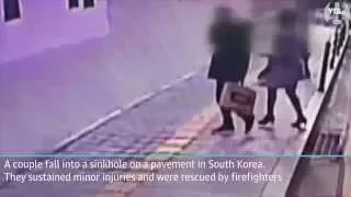 Sinkhole swallows South Korean couple in Seoul | Guardian Wires