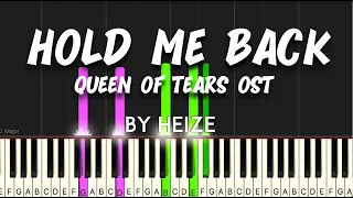 Heize (헤이즈) - Hold Me Back (멈춰줘) | Queen of Tears (눈물의 여왕)OST synthesia piano tutorial + sheet music