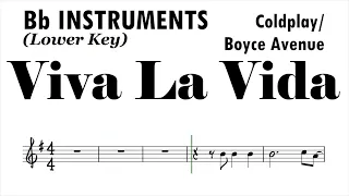 Viva La Vida Lower Key Bb Instruments Sheet Music Backing Track Play Along Partitura