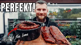 PERFEKTE Spareribs im Dutch Oven! [Schnelles Rippchen Rezept]