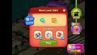 Gardenscapes Level 3384 With No Boosters - Hard Level - Clock Tower: Corner Table