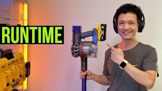 Dyson V8 Cordless Vacuum Runtime Tested with DeWALT Batteries