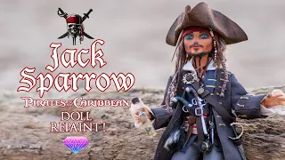 Doll Repaint - SO MANY DETAILS - Captain Jack Sparrow - OOAK Doll