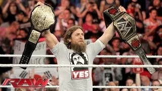 Daniel Bryan celebrates his WWE World Heavyweight Championship victory: Raw, April 7, 2014