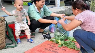 Single mother 18 years old - harvest. pumpkin tops. beans for sale |Trieu Thu - Single mom