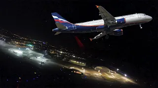 Ночной взлёт на Airbus A320. Вылет из Риги, "Аэрофлот". Борт - VP-BLR, "Павел Яблочков"