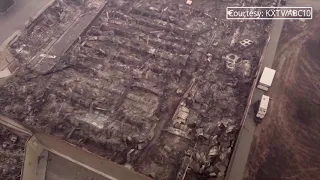 Drone footage shows total devastation caused by California wildfires