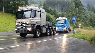 Trafotransport Teil 2: 1910 PS Mercedes-Benz Power am Grimselpass!