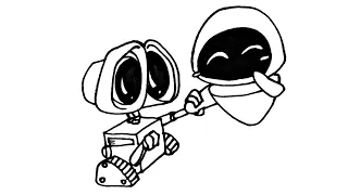 How to draw WALL E and Eve