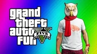 GTA 5 Funny Moments - I'm Not a Hipster DLC, Turdmobile Stunts, Raccoon Mask, Gate Launch Glitch