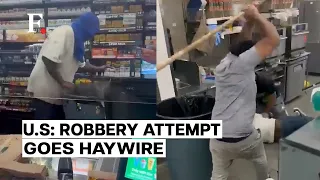 Robbery Attempt Goes Wrong In US, Thief Caught And Beaten Up By Store Owner