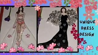 Stunning😍 Dress Design| Unique Dress Design Kaise Banaye| Dress Designing Using Plastic & Cloth| 💗