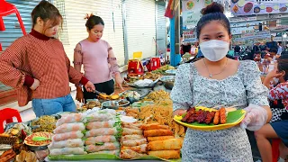 Cambodia Best Street Food Collection - Grilled Beef Sandwich, Rice Noodle, Spring Roll, Skewers