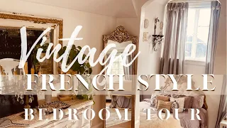 Vintage French Style Bedroom Tour| Master Bedroom #antiques #homedecor #thrift #french