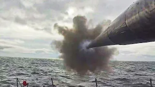 62 Caliber Naval Artillery Gun Live Fire . Point of View (POV) Footage