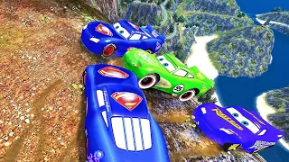 GTA 4 Lightning McQueen Cliff Drop Crash Testing Ep. 1 | GTA IV Disney Cars Mod