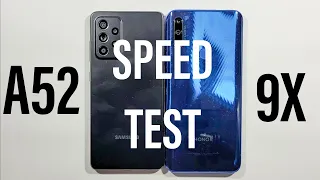 Samsung Galaxy A52 vs Honor 9X Speed Test