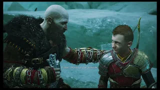 Kratos and Atreus. Father and son moment at Helheim. #godofwarragnarok